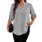 📢📢35% OFF !! ⏰Women's Geometric Print V-Neck Blouse