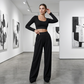 📢📢40% OFF !! ⏰Women's Casual Crop Top & Wide Leg Pants Set