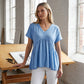 📢📢50% OFF !! ⏰Casual Loose Fit Pleated Flowy T-Shirt