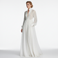 📢📢35% OFF !! ⏰Elegant Pleated White High-Neck Maxi Dress