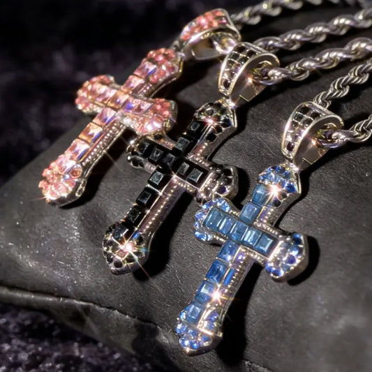 📢📢50% OFF !! ⏰Hip Hop Iced Out Cross Necklace