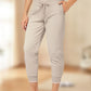 📢📢50% OFF !! ⏰3/4 High-Waist Slim Fit Drawstring Pocket Joggers