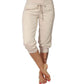 📢📢50% OFF !! ⏰3/4 High-Waist Slim Fit Drawstring Pocket Joggers
