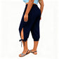 📢📢40% OFF !! ⏰Women's Casual Elastic Waistband Capri Pants