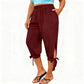 📢📢40% OFF !! ⏰Women's Casual Elastic Waistband Capri Pants