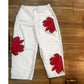 📢📢40% OFF !! ⏰Artistic Flower Wide-Leg Jeans for Women