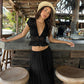 📢📢40% OFF !! ⏰Elegant Lace V-Neck Top & Maxi Skirt Set