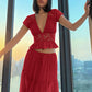 📢📢40% OFF !! ⏰Elegant Lace V-Neck Top & Maxi Skirt Set