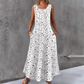 📢📢35% OFF !! ⏰Women's Floral Print Sleeveless Maxi Dress with Pockets