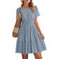 📢📢40% OFF !! ⏰Women's Short Sleeve Tiered Mini Dress