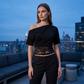 📢📢50% OFF !! ⏰Women's One-Shoulder Lace Patchwork Top