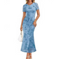📢📢40% OFF !! ⏰Women's Floral Mesh Mermaid Midi Dress