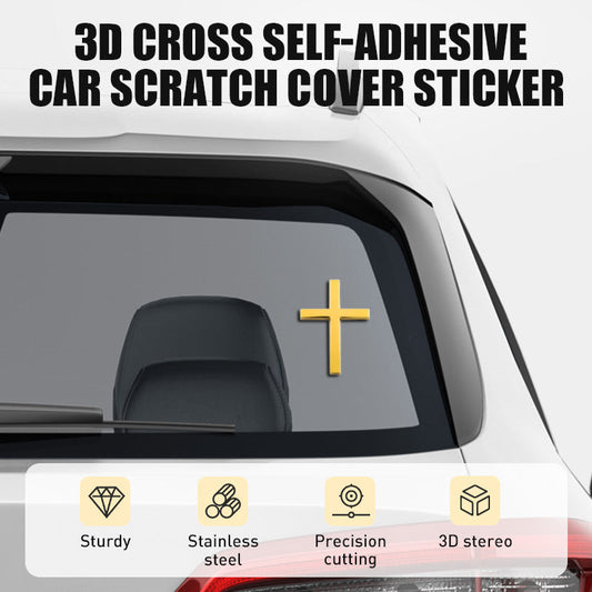 📢📢50% OFF !! ⏰3D Cross Self-Adhesive Car Scratch Cover Sticker