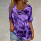 📢📢50% OFF !! ⏰Women's Tie-Dye Lace-Up V-Neck T-Shirt