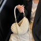 📢📢40% OFF !! ⏰Knitted Seashell Tote Bag with Pearl Strap