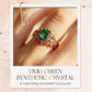 📢📢50% OFF !! ⏰Green Synthetic Crystal Ring with Intricate Leaf