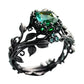 📢📢50% OFF !! ⏰Green Synthetic Crystal Ring with Intricate Leaf