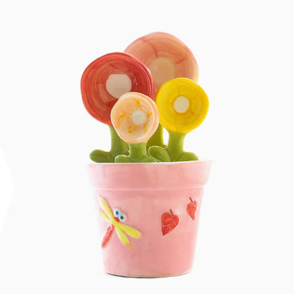 📢📢40% OFF !! ⏰Ceramic Flower Measuring Spoon Set