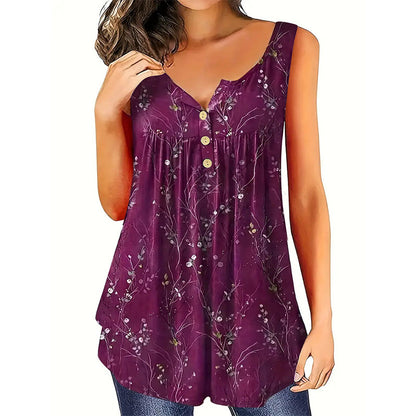 📢📢50% OFF !! ⏰Women's Sleeveless Top with Button Detail