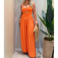 📢📢50% OFF !! ⏰Sleeveless Cutout Wide-Leg Jumpsuit with Back Tie