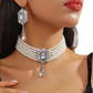 📢📢50% OFF !! ⏰Luxury Crystal Choker & Earring Set