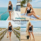 📢📢40% OFF !! ⏰Tropical Print High Waist Tankini & Shorts Set