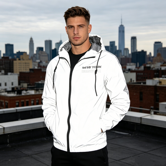 📢📢40% OFF !! ⏰Men's Reflective Hooded Windbreaker Jacket
