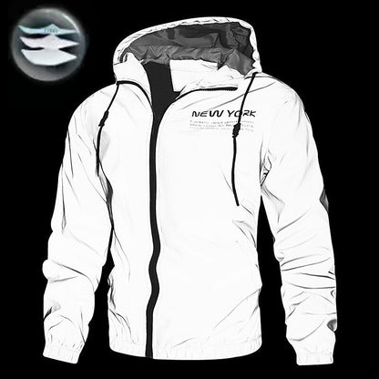 📢📢40% OFF !! ⏰Men's Reflective Hooded Windbreaker Jacket