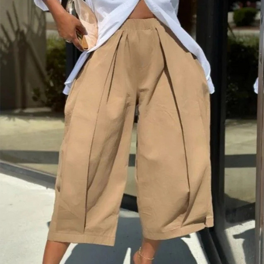 📢📢50% OFF !! ⏰Women's Casual Pleated Wide-Leg Cropped Pants