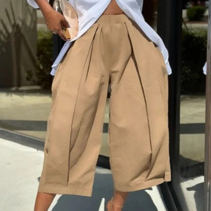 📢📢50% OFF !! ⏰Women's Casual Pleated Wide-Leg Cropped Pants