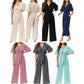 📢📢35% OFF !! ⏰Women's Elegant V-Neck Wide Leg Waist Tie Jumpsuit