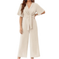 📢📢35% OFF !! ⏰Women's Elegant V-Neck Wide Leg Waist Tie Jumpsuit