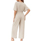 📢📢35% OFF !! ⏰Women's Elegant V-Neck Wide Leg Waist Tie Jumpsuit