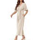 📢📢35% OFF !! ⏰Women's Elegant V-Neck Wide Leg Waist Tie Jumpsuit