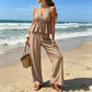 📢📢40% OFF !! ⏰Women's Striped V-Neck Top & Wide-Leg Pants Set