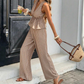 📢📢40% OFF !! ⏰Women's Striped V-Neck Top & Wide-Leg Pants Set
