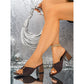 📢📢40% OFF !! ⏰Women's Square Toe Ruched Block Heel Slippers