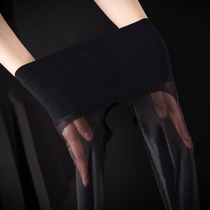 📢📢50% OFF !! ⏰High-Waist Glossy Open-Crotch Tights
