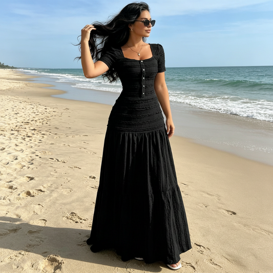 📢📢40% OFF !! ⏰Women's Square Neck Bodice & Maxi Skirt Set