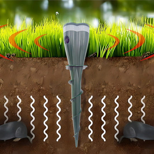 📢📢50% OFF !! ⏰Solar Powered Waterproof Screw Mole Repellent
