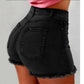 📢📢50% OFF !! ⏰Women's High-Waist Frayed Hem Denim Shorts