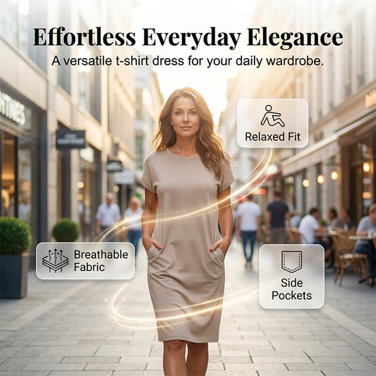 📢📢50% OFF !! ⏰Women's Casual Short Sleeve T-Shirt Dress