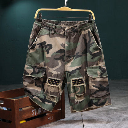 📢📢40% OFF !! ⏰Men's Studded Camo Cargo Shorts