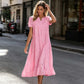 📢📢40% OFF !! ⏰Women's Elegant V-Neck Short Sleeve Dress