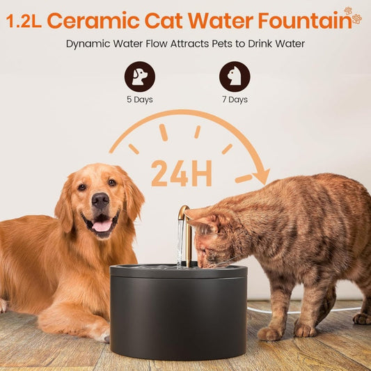 📢📢50% OFF !! ⏰Ceramic Pet Water Fountain with Faucet