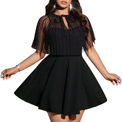 📢📢50% OFF !! ⏰Women's Plus-Size A-Line Cape Dress
