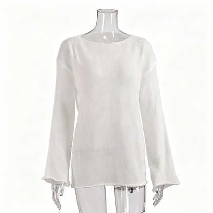 📢📢50% OFF !! ⏰Women's Sheer Open-Knit Sun-Protective Pullover Top