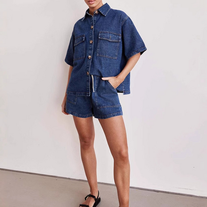 Casual Shirt & Shorts 2-Piece Set
