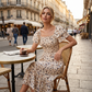 📢📢50% OFF !! ⏰Women's Square Neck Smocked Floral Midi Dress