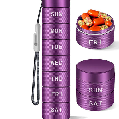 📢📢50% OFF !! ⏰7 Day Stackable Metal Pill Organizer